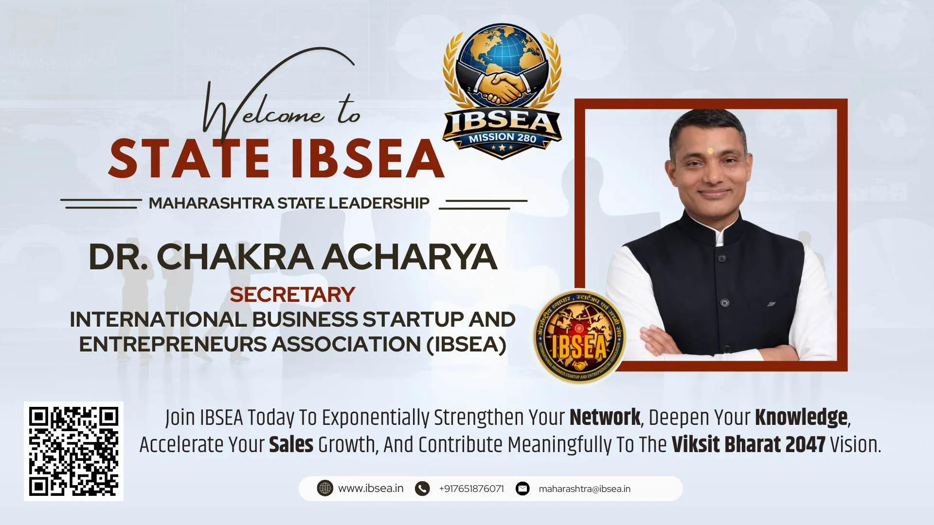Dr. Chakra Acharya Has Been Appointed As Secretary For IBSEA Maharashtra State | Mission 280